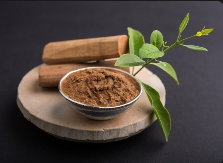 Ayurvedic herbal paste preparation with natural medicinal ingredients used in traditional Kerala healing treatments